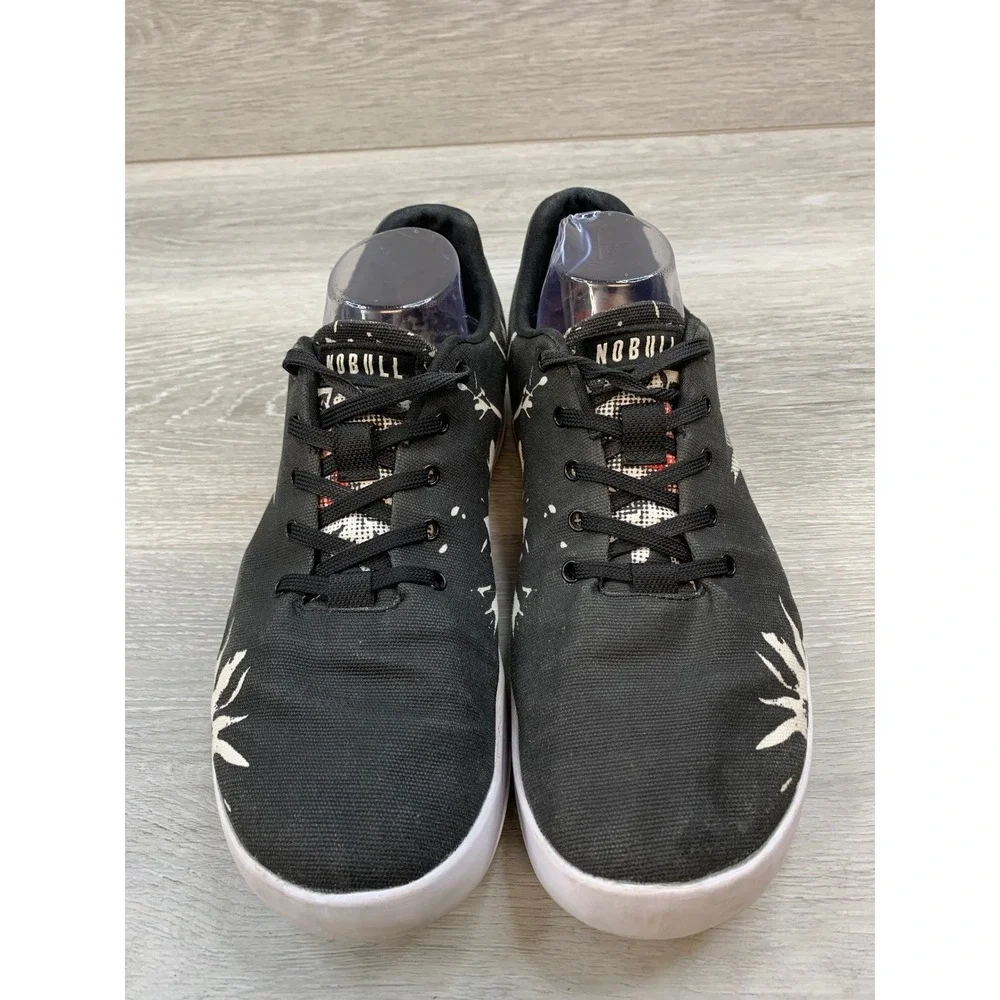 NOBULL Men's Canvas Sneaker Trainer Black White 10‎ Floral Graphic Casual Shoes